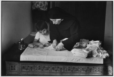 Nun instructing at school for girls, Madonie Mountains, Sicily, Italy, 1974 by Leonard Freed