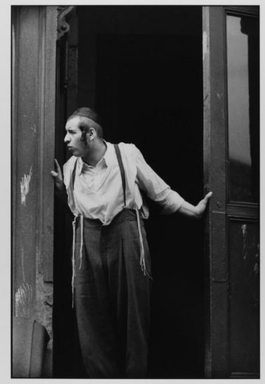 Hasidic Man at Door, Williamsburg, Brooklyn, NYC, 1954 by Leonard Freed