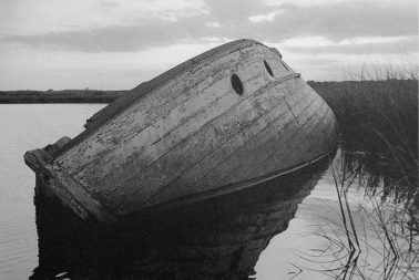 Wrecked Boat, Cheesequake Creek, Morgan, NJ, 1993 by George Tice