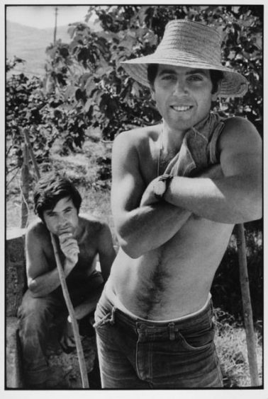 Two young vineyard workers, Madonie Mountains Sicily Italy, 1974 by Leonard Freed