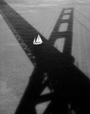 Golden Gate Bridge #176 (Sailboat & Shadow), 1994 by Stu Levy