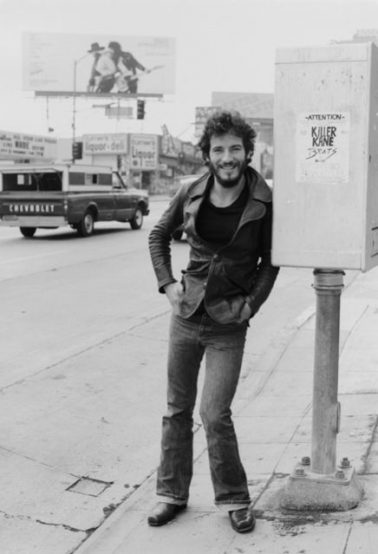 Singer Bruce Springsteen on Sunset Strip, 1975 by Terry O'Neill