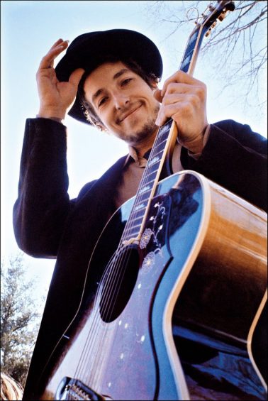 Bob Dylan at his Byrdcliff home, Nashville Skyline album cover, Woodstock, NY, 1969 by Elliott Landy