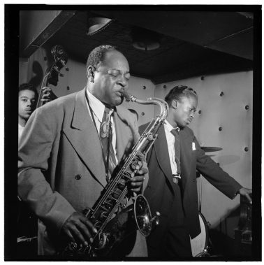 Coleman Hawkins with Miles Davis, Three Deuces, NYC by William Gottlieb