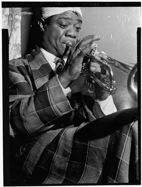 Portrait of Louis Armstrong, Aquarium, New York, N.Y., ca. July 1946. William P. Gottlieb Collection (Library of Congress) by William Gottlieb