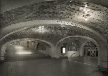 Whisper Room, Grand Central Station [2016], artist-made, split toned [iron/selenium] and redeveloped silver gelatin contact print