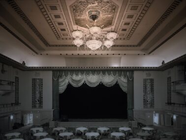 Main Ballroom, [2014], 22x28 artist-made, split toned [iron/sepia/selenium] and redeveloped silver gelatin contact print